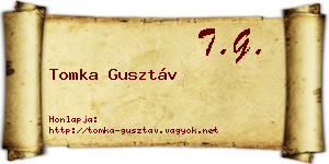 Tomka Gusztáv névjegykártya